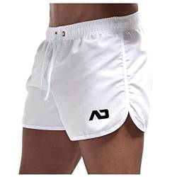 SOOUICKER Badehose Herren Kurz Bunt Badeshorts Herren Kurz Retro Schwimmhose Herren Boxer Badeshorts Herren Neonfarben Badehose Herren Schnelltrocknend Neon Grün von SOOUICKER