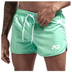 SOOUICKER Badehose Herren Kurz Bunt Badeshorts Herren Kurz Retro Schwimmhose Herren Boxer Badeshorts Herren Neonfarben Badehose Herren Schnelltrocknend Neon Grün von SOOUICKER