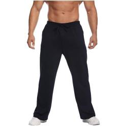 SOOUICKER Breite Jogginghose Herren Gym Trainingshose Herren Ohne Bündchen Sporthose Herren Weites Bein Freizeithose Herren mit Gummizug Jogginghose Herren Relaxed Fit Ohne Bund Unten von SOOUICKER