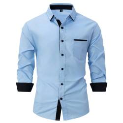 SOOUICKER Business Hemd Herren Regular Fit Hemd Herren Langarm Elegant Hemd Herren Hochzeit Herrenhemden Langarm Comfort Fit Businesshemden für Herren Slim Fit Hemd Herren Modern Fit von SOOUICKER