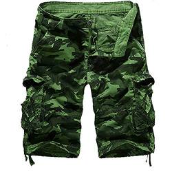 SOOUICKER Cargo Shorts Herren Camouflage Vintage Bermuda Shorts Herren 3/4 Cargo Tarn Kurze Hosen Herren Tarnfarben Outdoor Trekking Cargohose Herren Kurz Cargo Shorts Herren Baggy Tarnmuster von SOOUICKER