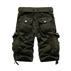 SOOUICKER Cargo Shorts Herren Camouflage Vintage Bermuda Shorts Herren 3/4 Cargo Tarn Kurze Hosen Herren Tarnfarben Outdoor Trekking Cargohose Herren Kurz Cargo Shorts Herren Baggy Tarnmuster von SOOUICKER