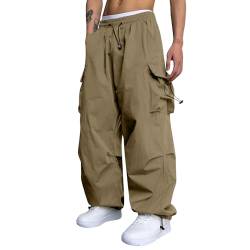 SOOUICKER Cargohose Herren Baggy Jogger Wanderhose Herren Cargo Sommer Breite Jogginghose Herren mit Seitentaschen Cargohose Herren Relaxed Fit Viele Taschen Cargo Jogginghose Herren Baggy von SOOUICKER