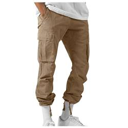 SOOUICKER Cargohose Herren Baggy Wanderhose Herren Baumwolle Freizeithose Herren Cargo Cargohose Herren Wandern Vintage Jogginghose Herren Mit Seitentaschen Cargohose Herren Viele Taschen von SOOUICKER