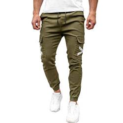 SOOUICKER Cargohose Herren Jogger Oliv Jogginghose Herren Muster Cargohose Herren Slim Fit Herren Jogginghose Mit Motiv Cargohose Herren Tapered Sporthose Jogginghose Herren Cargo von SOOUICKER