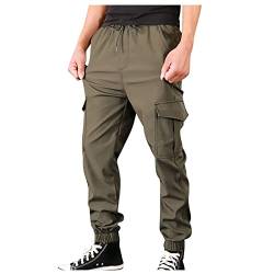 SOOUICKER Cargohose Herren Jogginghose Sporthose Herren Lang Cargo Cargohose Herren mit Gummizug Jogginghose Herren mit Seitentaschen Cargohose Herren Outdoor Jogginghose Herren Modern von SOOUICKER