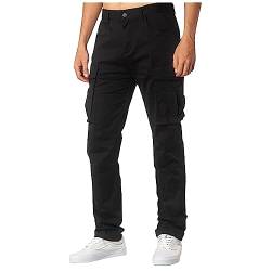 SOOUICKER Cargohose Herren Slim Fit Freizeithose Herren Cargo Wanderhose Herren Baumwolle Jogginghose Herren mit Seitentaschen Cargohose Herren Tapered Viele Taschen Cargohose Herren Regular Fit von SOOUICKER