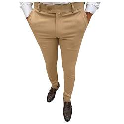 SOOUICKER Chino Hose Herren Slim Fit Stretch Anzughose Herren Chino Stoffhose Herren Business Chino Hose Herren Tapered Chino Hose Herren Elegant Chino Hose Herren Anzug Skinny Fit von SOOUICKER