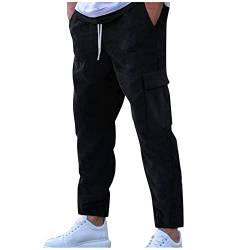 SOOUICKER Cordhose Herren Breitcord Cargohose Herren Weit Jogginghose Herren Mit Seitentaschen Cargohose Herren Tapered Sporthose Herren Fitness Freizeithose Herren Modern Cargohose Herren Jogger von SOOUICKER