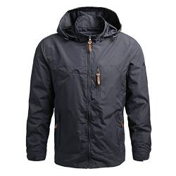 SOOUICKER Fahrrad Regenjacke Herren Atmungsaktiv Übergangsjacke Herren Kapuze Windbreaker Herren Outdoor Jacke Herren Wandern Regenjacke Herren Joggen Outdoorjacke Herren Sport Herbstjacke von SOOUICKER