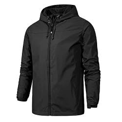 SOOUICKER Fahrrad Regenjacke Herren Atmungsaktiv Übergangsjacke Herren Kapuze Windbreaker Herren Outdoor Jacke Herren Wandern Regenjacke Herren Joggen Outdoorjacke Herren Sport Herbstjacke von SOOUICKER