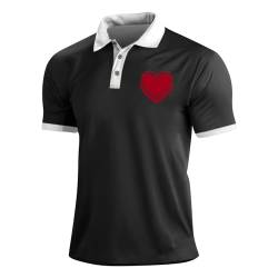 SOOUICKER Fitness Shirt Herren Gym Poloshirt Herren Kurzarm Muster Valentinstag Tshirt Herren Print Poloshirt Herren mit Aufdruck T Shirt Herren mit Motiv Poloshirt Herren Regular Fit von SOOUICKER