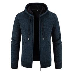 SOOUICKER Fleecejacke Herren Arbeit Strickjacke Herren Gefüttert Holzfäller Jacke Herren Kapuze Dicke Strickjacke Herren Winter Kapuzenpullover Herren Reißverschluss Fleecejacke Herren Elegant von SOOUICKER