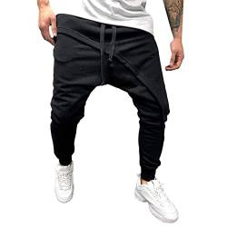 SOOUICKER Haremshose Herren Japanisch Jogginghose Herren Modern Freizeithose Herren mit Bündchen Haremshose Herren Jogginghose Tiefer Schritt Yoga Jogginghose Herren Slim Fit von SOOUICKER