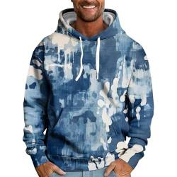 SOOUICKER Hoodie Herren 3D Druck Kapuzenpullover Herren mit Aufdruck Pullover Herren Bunt Batik Sweatshirt Herren Kapuze Hoodie Herren Dicker Stoff Sweatshirt Herren Print Pullover Herren 3D von SOOUICKER