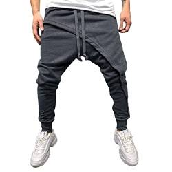 SOOUICKER Hose Herren Haremshose Herren Japanisch Jogginghose Herren Modern Freizeithose Herren mit Bündchen Haremshose Herren Jogginghose Tiefer Schritt Yoga von SOOUICKER