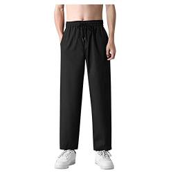 SOOUICKER Jogginghose Herren Gerades Bein Trainingshose Herren Ohne Bündchen Sporthose Herren Weites Bein Jogginghose Herren Ohne Bund Unten Jogginghose Herren Breit Weit Freizeithose Herren Modern von SOOUICKER