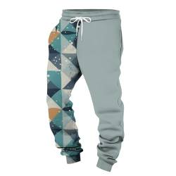 SOOUICKER Jogginghose Herren Vintage Relaxed Fit Trainingshose Herren Bunt Freizeithose Herren mit Aufdruck Baggy Jogginghose Herren Gym Muster Sporthose Herren Lang mit Taschen übergröße von SOOUICKER