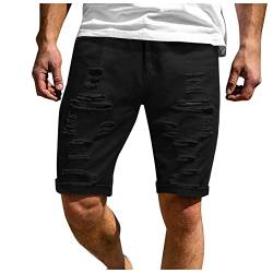 SOOUICKER Kurze Hose Herren Sommer Jeans Shorts Herren Ripped Kurze Hosen Herren Jeans Kurze Jeans Herren mit Löcher Kurze Hosen Herren Denim Modern Bermuda Shorts Herren Elegant von SOOUICKER