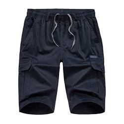 SOOUICKER Kurze Hosen Herren Cargo Cargo Shorts Herren mit Gummizug Bermuda Shorts Herren Cargo Kurze Hosen Herren mit Seitentaschen Cargohose Herren Kurz Kurze Cargohose Herren Sommer von SOOUICKER