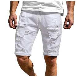 SOOUICKER Kurze Jeans Herren mit Löcher Jeans Shorts Herren Sommer Slim Kurze Hosen Herren Jeans Stretch Bermuda Shorts Herren Jeans Jeans Shorts Herren Ripped Zerissen Kurze Hosen Herren Denim von SOOUICKER