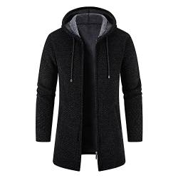 SOOUICKER Mantel Herren Gefüttert Wintermantel Herren Ausgefallen Mantel Herren Mittellang Wintermantel Herren Futter Mantel Herren Mit Kapuze Wintermantel Herren Elegant Slim Fit von SOOUICKER