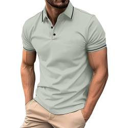 SOOUICKER Poloshirt Herren Regular Fit Kurzarm Poloshirt Herren Elegant Zweifarbig Poloshirts für Herren Arbeit Funktionsshirt Herren mit Kragen Poloshirt Herren Modern Sport von SOOUICKER