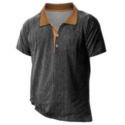 SOOUICKER Poloshirt Herren Vintage Poloshirts für Herren Regular Fit Funktionsshirt Herren mit Kragen Poloshirt Herren mit Aufdruck Atmungsaktiv Poloshirt Herren Kurzarm Muster von SOOUICKER