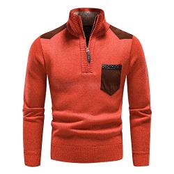 SOOUICKER Rollkragenpullover Herren Slim Fit Stehkragen Pullover Herren Warm Strickpullover Herren mit Reißverschluss Pullover Herren Winter Business Pullover Herren Elegant Rollkragen von SOOUICKER