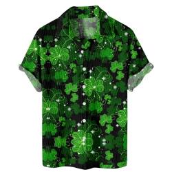 SOOUICKER St Patricks Day Hemd Kurzarm Hemd Herren 3D Druck Hemd Herren Muster Grün Kurzarmhemd Herren Große Größen Hemd Herren Bunt Freizeithemden für Herren Kurzarm von SOOUICKER