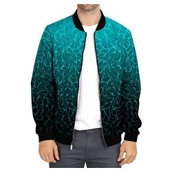 SOOUICKER Sweatjacke Herren Mit Print Bomberjacke Herren Dünn Sweatjacke Herren 3d Sweatshirt Herren Jacke Bunt Sweatjacke Herren Zweifarbig Sweatjacke Herren Ohne Kapuze von SOOUICKER