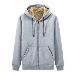 SOOUICKER Sweatjacke Herren Warm Gefüttert Laufjacke Kapuzenjacke Herren Winter Fleecejacke Herren Sport Trainingsjacke Herren Mit Kapuze übergangsjacke Herren Fleece Sweatjacke Herren Teddyfutter von SOOUICKER