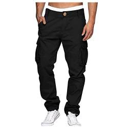 SOOUICKER Trainingshose Herren Regular Fit Viele Taschen Cargo Cargohose Herren Baumwolle Freizeithose Herren mit Seitentaschen Wanderhose Herren Cargo Slim Fit Straight von SOOUICKER