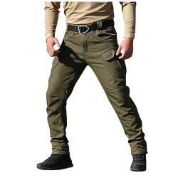 SOOUICKER Winter Jogginghose Outdoor Hosen für Herren Gefüttert Wanderhose Herren Winter Cargohose Herren Outdoor Arbeitshosen Männer Stretch Trekkinghose Herren Warm Cargohose Herren Tapered von SOOUICKER