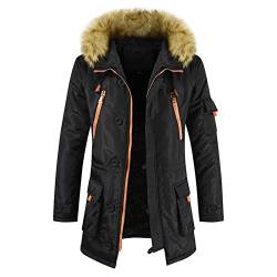 SOOUICKER Winterparka Herren Warm Mantel Herren Parka Wintermantel Herren Lang Outdoor Parka Herren Winter Winterjacke Herren Mit Fellkapuze Mantel Herren Gefüttert Winterjacke Herren Parka von SOOUICKER