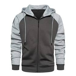 SOOUICKER übergangsjacke Herren Sportlich Kapuzenjacke Herren Winter Sportjacke Trainingsjacke Herren Kapuze Sweatjacke Herren Jagd Zweifarbig Sweatjacke Herren Vintage von SOOUICKER