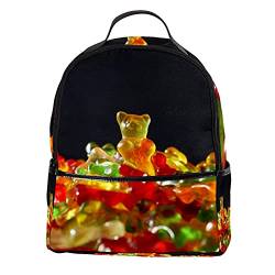 Rucksack Schule College Büchertasche Gold Gummibärchen Bild, mehrfarbig von SORANO