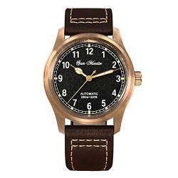 San Martin SN0034Q Herren-Piloten-Armbanduhr, YN55 Cusn8, Bronze, Vintage-Militär, automatische mechanische Armbanduhr, 37 mm, mit Logo von SOTAG