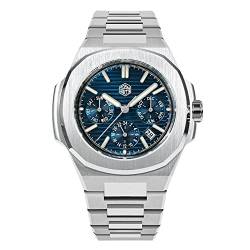 San Martin SN075G Luxus-Multifunktions-Herren-Armbanduhr, 43 mm, klassisch, Business, automatisch, mechanische Uhren für Herren, Farbe 3 von SOTAG