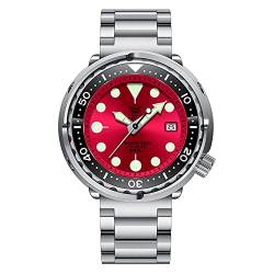 Steeldive SD1975 Thunfisch klassische Armbanduhr für Herren, Keramik-Lünette, 300 m, wasserdicht, blauer Edelstahl, NH35 Taucher-Armbanduhr, color 2 von SOTAG