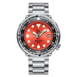 Steeldive SD1975 Thunfisch klassische Armbanduhr für Herren, Keramik-Lünette, 300 m, wasserdicht, blauer Edelstahl, NH35 Taucher-Armbanduhr, color 3 von SOTAG