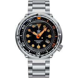 Steeldive SD1975V Herren-Armbanduhr, zweifarbig, Keramik-Lünette, Orange, leuchtender Edelstahl, NH35, automatische Taucheruhr, Stahlarmband von SOTAG