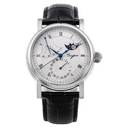 Sugess Seagull 2153 Automatische mechanische Herren-Armbanduhr, Mondphasenleistung, wasserfest, Edelstahl-Armbanduhren, Farbe 2 von SOTAG