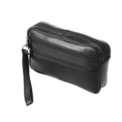 SOTALA HANDGELENKTASCHE - Herren Handtasche Tasche Echt Leder Geld Bag Umhängetasche Dokumententasche Handschlaufe Schwarz von SOTALA