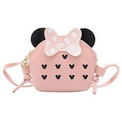 SOTOGO Kleine Mädchen Crossbody Geldbörse Kleinkind Mini süße Prinzessin Handtasche Schultertasche Messenger Bag für Kinder, A Mouse Pink, Medium, Reisebrieftasche von SOTOGO
