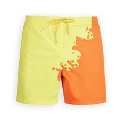 SOUFEEL Bademode Männer Farbwechsel Badehosen Herren Boardshorts Orange L von SOUFEEL