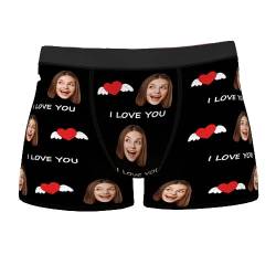 SOUFEEL Personalisiert Herren Boxershorts Unterwäsche mit Gesicht Bild, Unterhose Mehrfarbig lustig Geschenk Valentinstag Weihnacht für Freund Ehemann von SOUFEEL