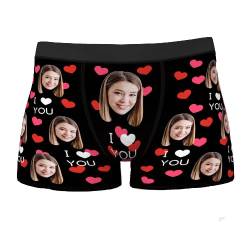 SOUFEEL Personalisiert Herren Boxershorts Unterwäsche mit Gesicht Bild, Unterhose Mehrfarbig lustig Geschenk Valentinstag Weihnacht für Freund Ehemann von SOUFEEL