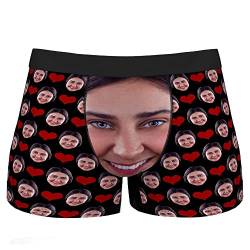 SOUFEEL Personalisiert Herren Boxershorts Unterwäsche mit Gesicht Bild, Unterhose Mehrfarbig lustig Geschenk Valentinstag Weihnacht für Freund Ehemann von SOUFEEL