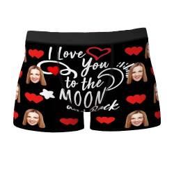 SOUFEEL Personalisiert Herren Boxershorts Unterwäsche mit Gesicht Bild, Unterhose Mehrfarbig lustig Geschenk Valentinstag Weihnacht für Freund Ehemann von SOUFEEL